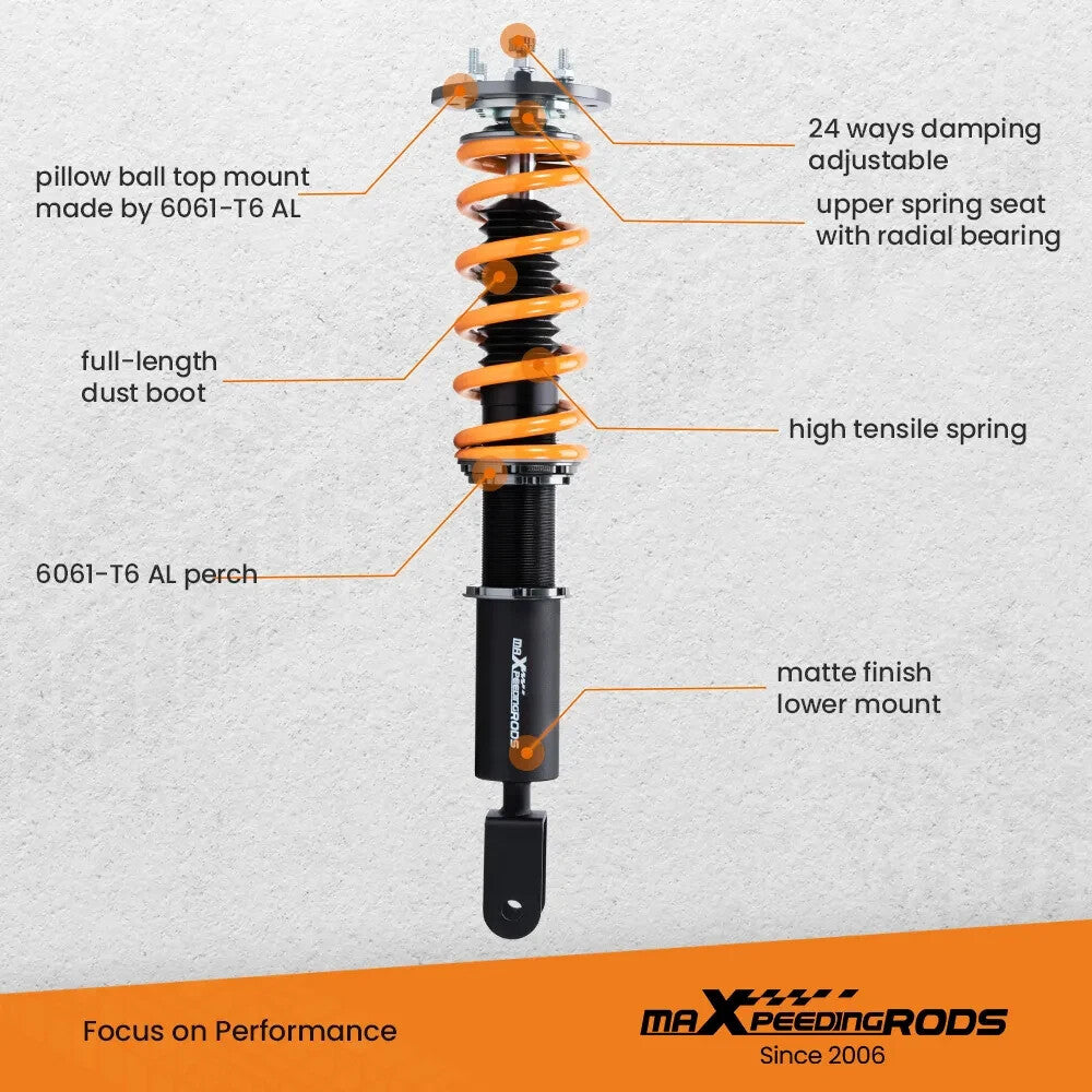 MXPR Adjustable Lowering Coilovers Jaguar XF X250 07-15 Front Fork Saloon
