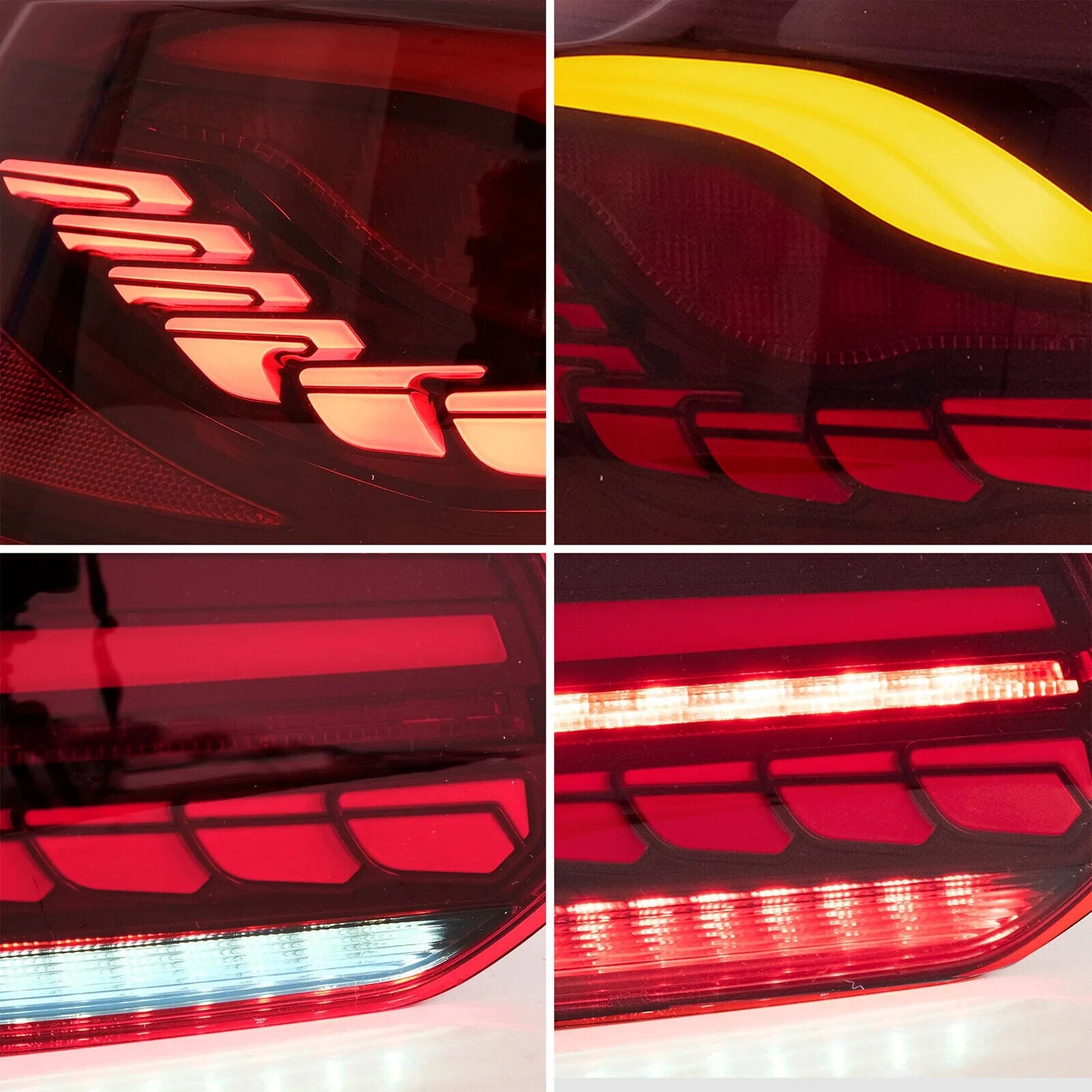 VLAND OLED Sequen Lightbar Rear Lights for Halogen HB - Golf 6 MK6 08-14 RED LHD