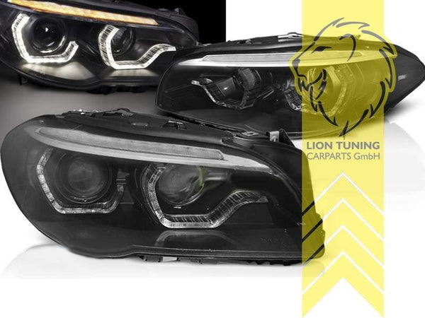LT LED DRL Lightbar Headlights BMW F10 Limo F11 black Xenon for AFS LHD