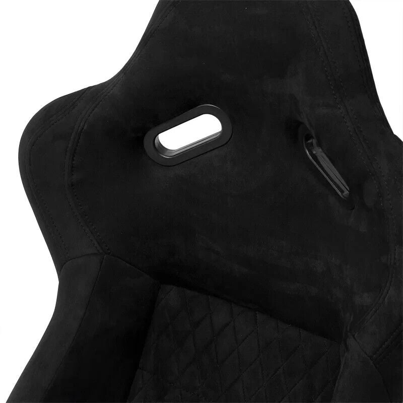 ATS x1 Luxe Universal Sports Bucket Seat Black on Black Diamond Stitch Alcantara