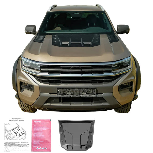 OW Bonnet Scoop Vent Grille VW Amarok 2022+ HD Body Styling Matte Black
