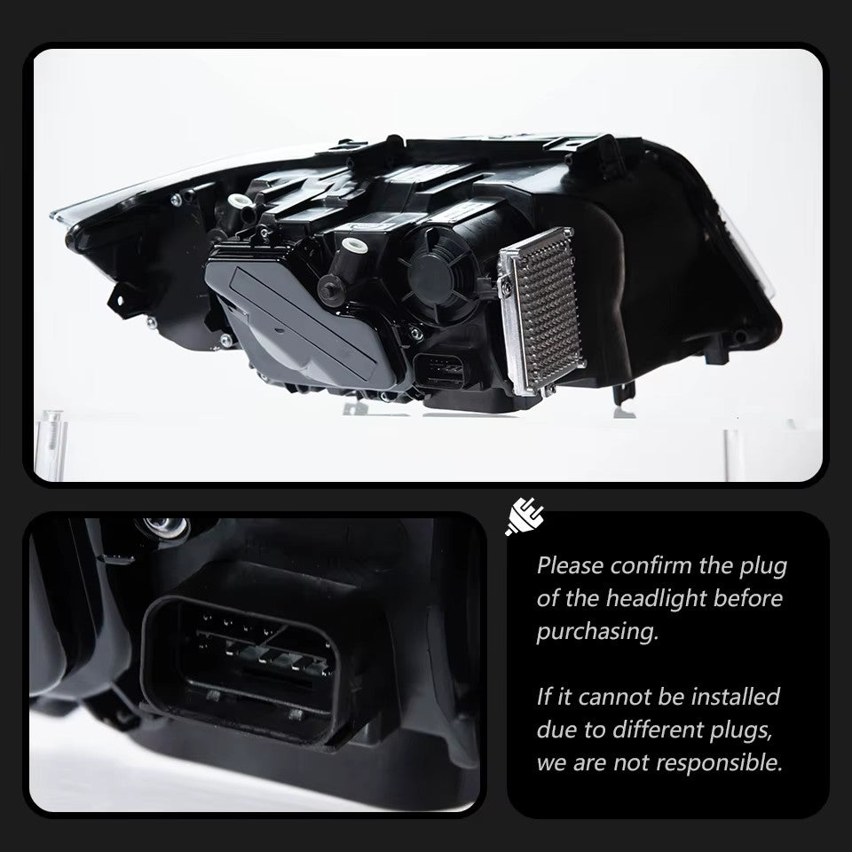 AKD Pair BMW E90 05-12 LED DRL Dynamic Lightbar Headlights LHD