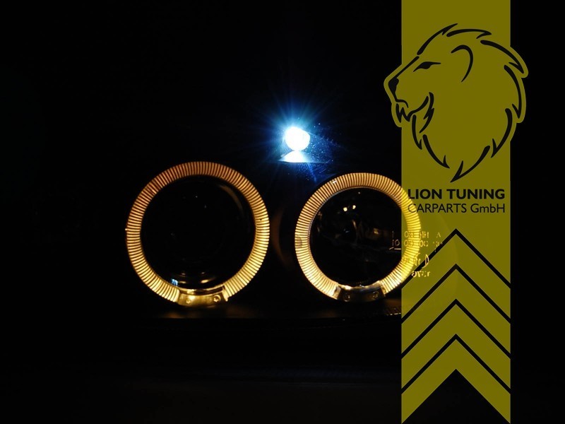 LT Pair LED DRL Angel Eye Headlights Opel Corsa B Combo B 71 93-01 chrome LHD