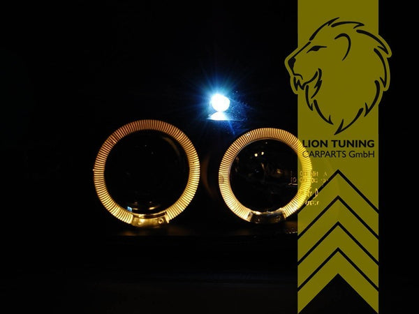 LT Pair LED DRL Angel Eye Headlights Opel Corsa B Combo B 71 93-01 chrome LHD