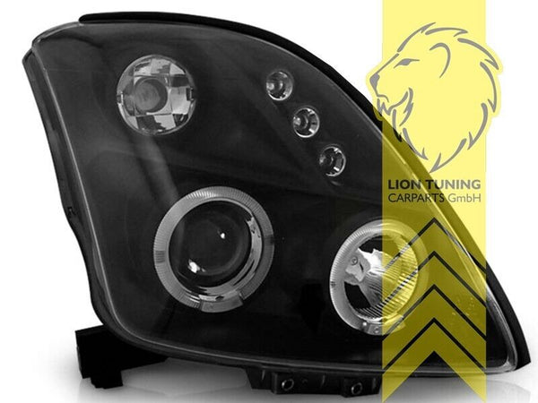 LT Pair LED DRL Halo Ring Eye Headlights Suzuki Swift 3 MZ EZ 05-10 black LHD