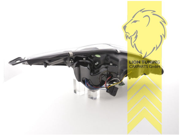 UK LT Pair LED DRL Lightbar Headlights Ford Fiesta 7 TFL H7 / H1 08-12 Black LHD