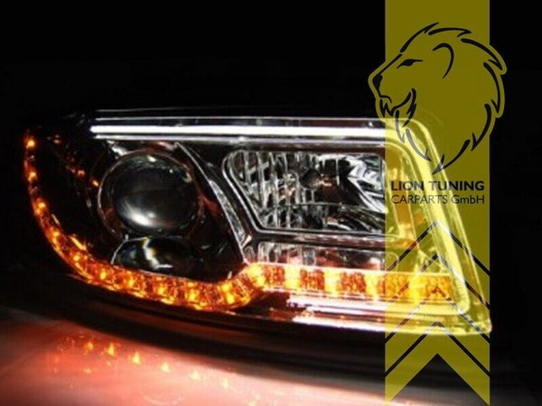 LT LED DRL Lightbar Halo Headlights Audi A4 B6 8E Limo Avant black LHD