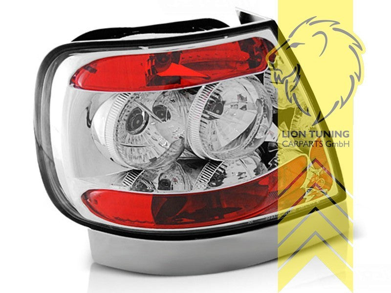 LT Pair Halogen Rear Lights Tail Lamps Audi A4 B5 8D sedan white chrome LHD