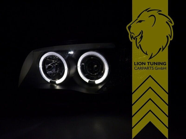 UK LT Pair LED DRL Halo Ring Eye Headlights BMW 1-Series E81 E87 03-12 Black LHD