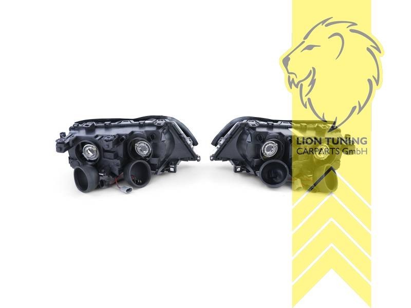 LT Halogen Halo Headlights Headlamps BMW E46 Sedan Touring Facelift black LHD