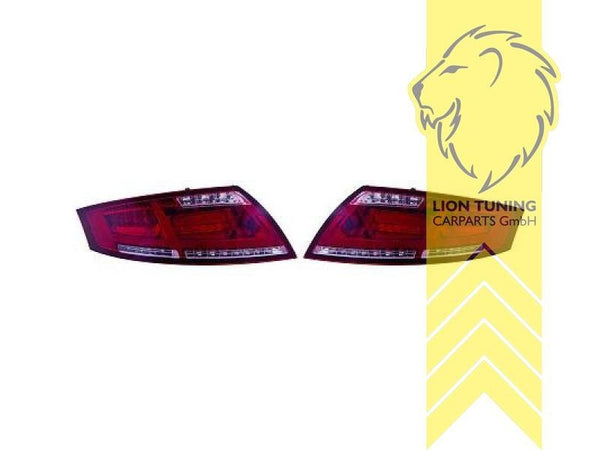 LT Pair LED DRL Lightbar Rear Lights Tail Lamps Audi TT 8J 06-14 red clear LHD