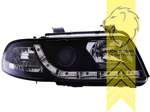 LT Pair LED DRL Lightbar Headlights Audi A4 B5 8D 94+ Limousine Avant black LHD