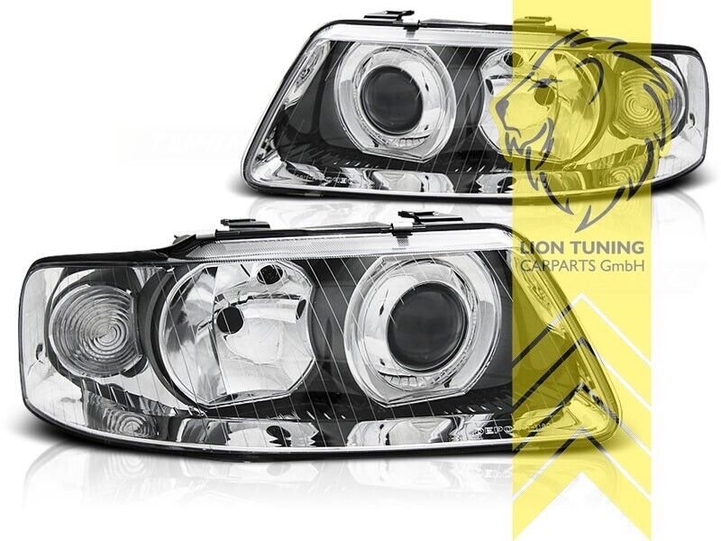 LT Pair LED DRL Lightbar Halo Headlights Audi A3 8L 00-03 Facelift chrome LHD