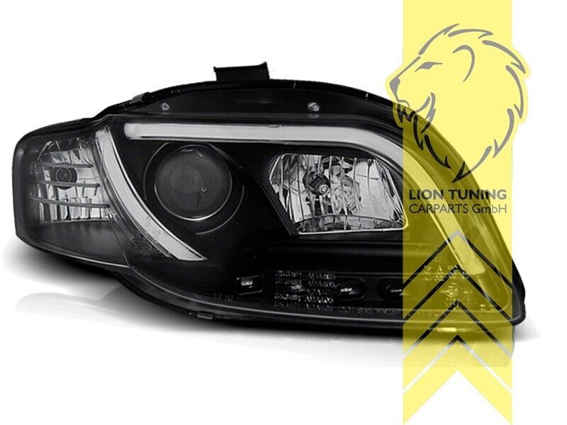 LT LED DRL Lightbar Headlights Audi A4 B7 8E 04-08 H7 H1 Limo Avant black LHD