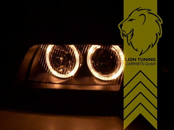 LT Pair LED DRL Halo Headlights Audi A4 B5 8D Sedan Avant 94-98 black LHD