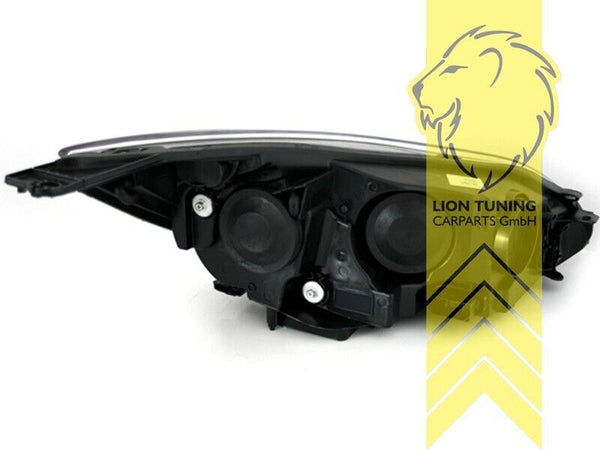 LT LED DRL Angel Eye Projector Headlights Ford Focus 3 MK3 H7 H1 11-14 Black LHD