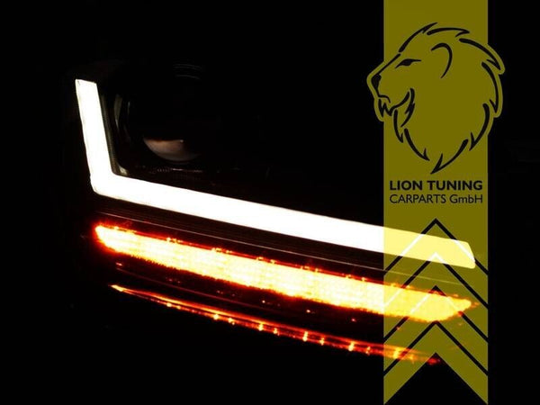 LT Pair OSRAM LED DRL Halo Lightbar Headlights VW Amarok 2H 10-20 black LHD