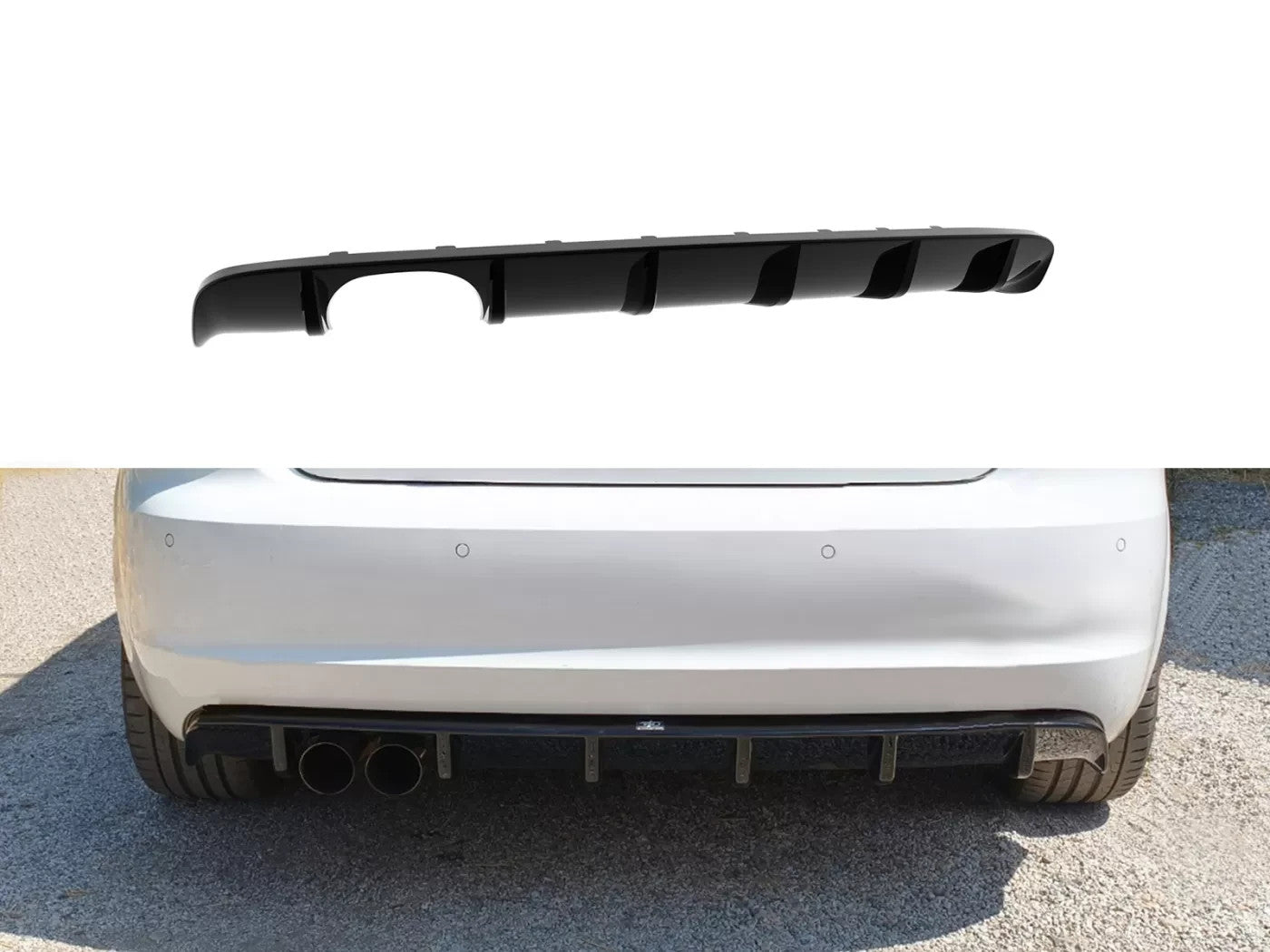 Motordrome Design Rear Bumper Diffuser Audi A3 8P Sportback 08-12 Gloss Black