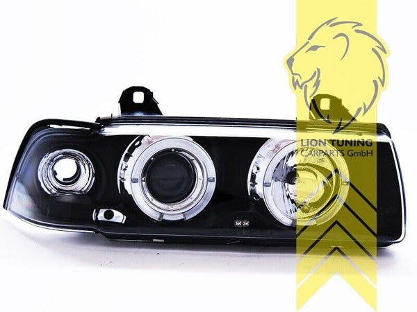 LT LED DRL Halo CCFL Eye headlights BMW E36 Coupe Cabrio black 93-99 LHD