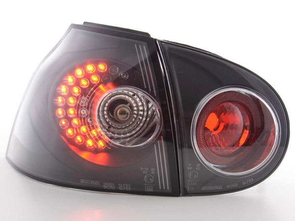 FK Pair LED Lightbar Rear Lights VW Golf 5 MK5 1K 2003-2008 black LHD