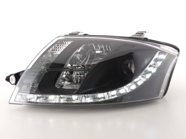 FK Pair LED DRL Lightbar Headlights Audi TT 8N MK1 99-06 black 10pin LHD