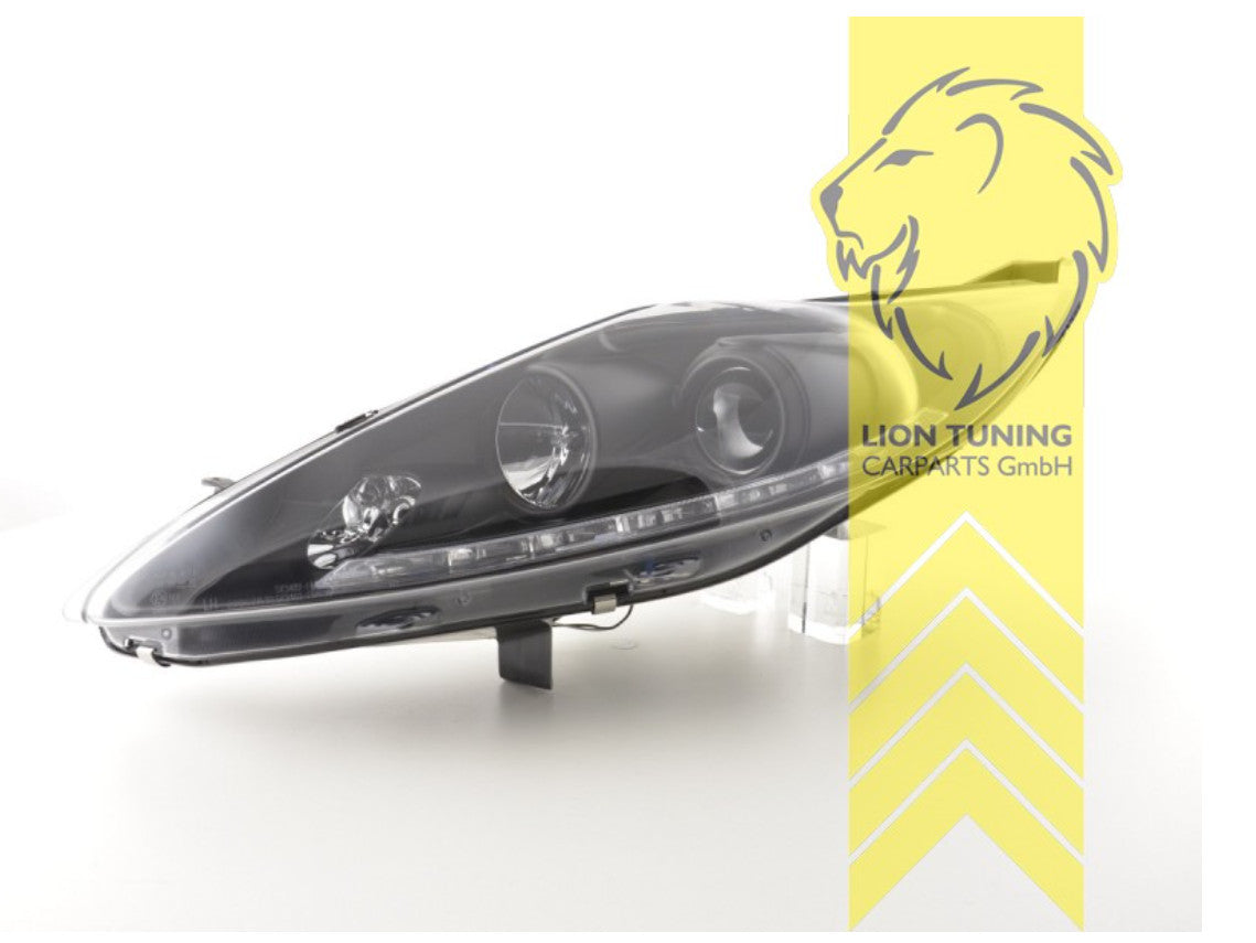 UK LT Pair LED DRL Lightbar Headlights Ford Fiesta 7 TFL H7 / H1 08-12 Black LHD