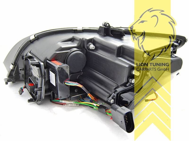 LT Pair LED Halo DRL Lightbar Headlights Audi TT 8J Coupe Cabrio black XENON LHD