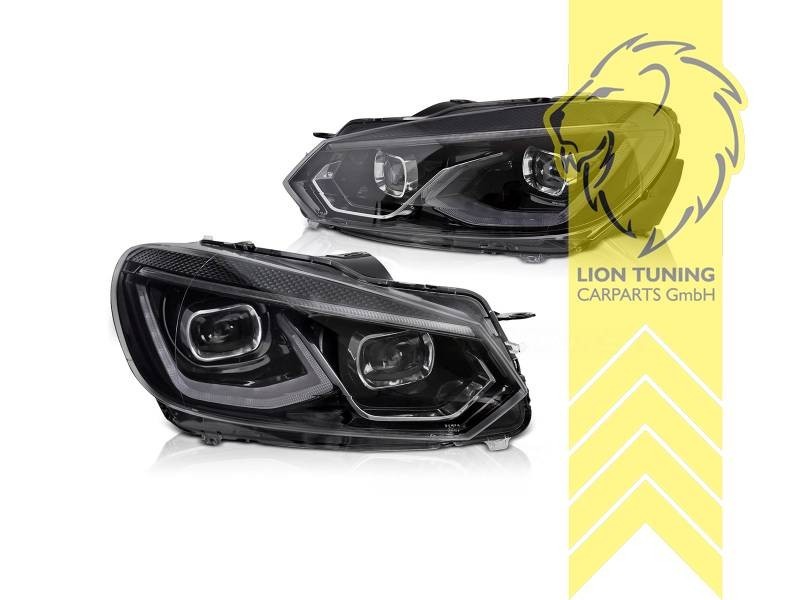 LT Pair Full LED DRL Lightbar Headlights VW Golf 6 08+ sedan convertible variant LHD