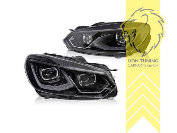 LT Pair Full LED DRL Lightbar Headlights VW Golf 6 08+ sedan convertible variant LHD