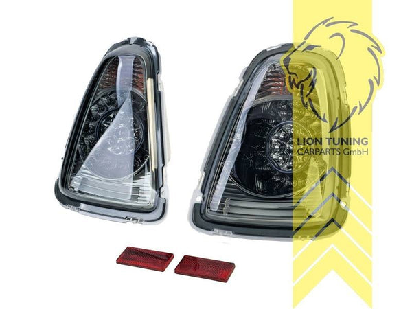 LT Pair LED Rear Lights Mini Cooper Union Jack R56 R57 06-10 smoke black LHD