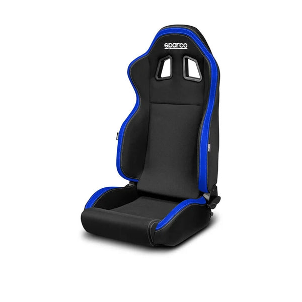 ATS Sparco Universal Bucket Seat R100 MY22 Black Blue Recline 8033280434007