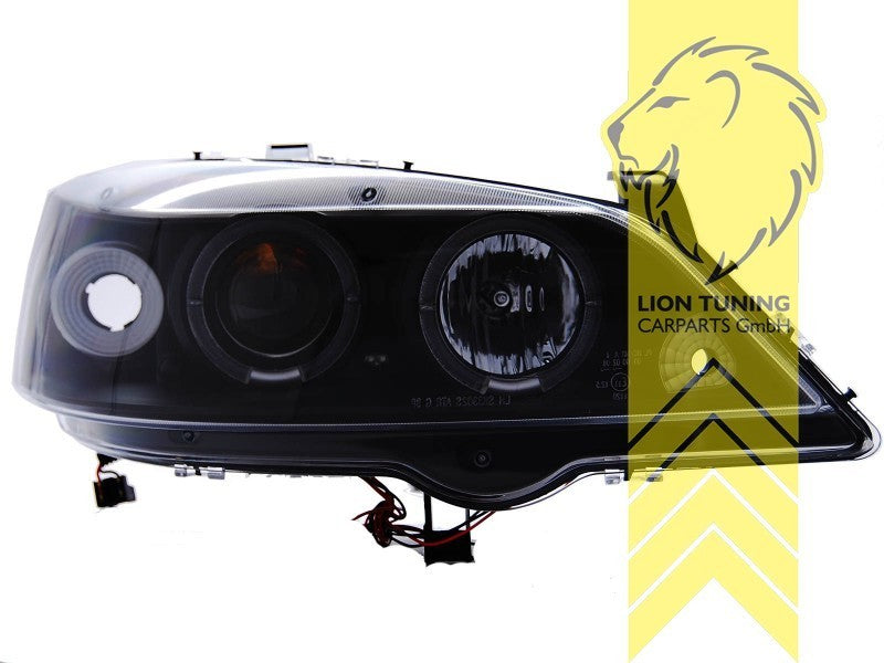 LT Pair LED DRL Halo Ring Headlights Opel Astra G black T98 F67 98-05 LHD