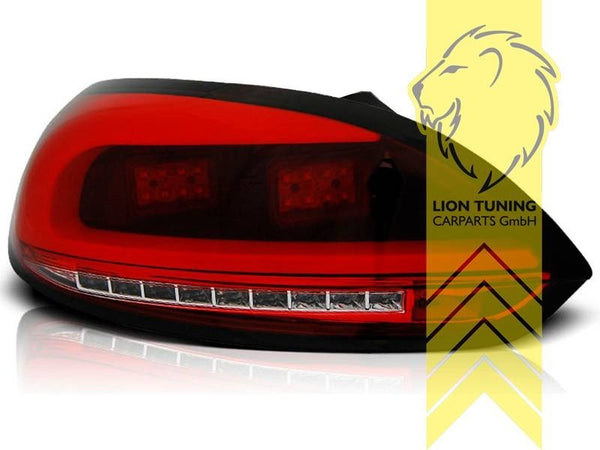 LT Pair LED DRL Lightbar Rear Tail Lights VW Scirocco 3 137 138 08-14 red LHD