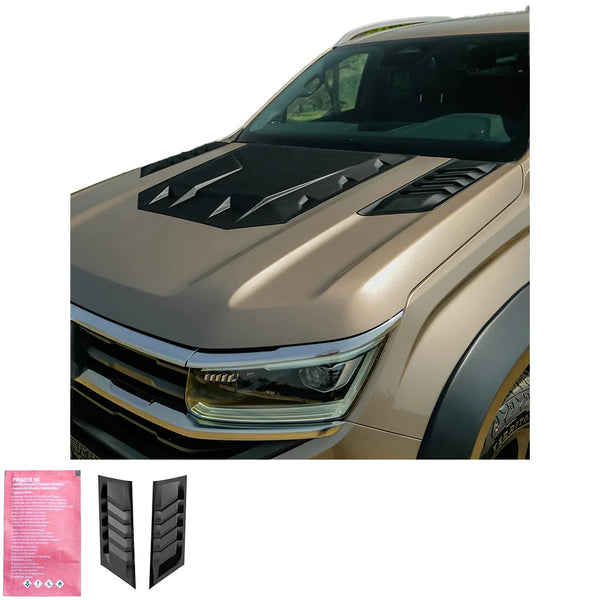 OW Bonnet Air Vents Grilles VW Amarok 2022+ HD Body Styling Matte Black