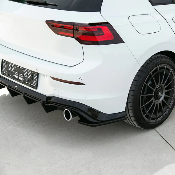 OW Rear Diffuser Valance VW Golf MK 8 GTI / R-Line 2020+ Gloss Black ABS