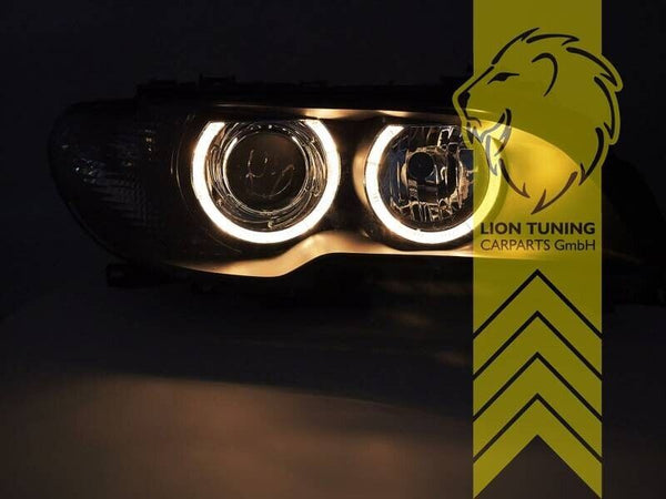 LT LED DRL XENON HID D2S H1 Halo Ring Headlights BMW E46 Coupe Cabrio black LHD