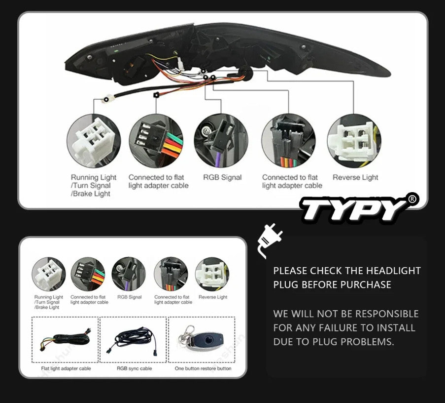 TYPY Pair LED 18-23 Toyota Camry RGB Dynamic Rear Lights Dynamic Tail LHD