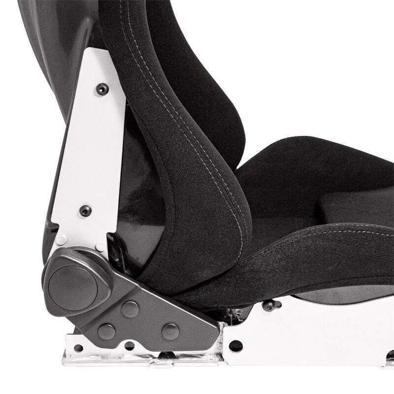 UK Second : Return AUTO-STYLE BS5 x2Universal Sports Bucket Seats Black & Grey