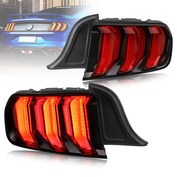 VLAND 5 Mode Sequential LED Rear Tail Lights Ford Mustang 2015-2023 LHD