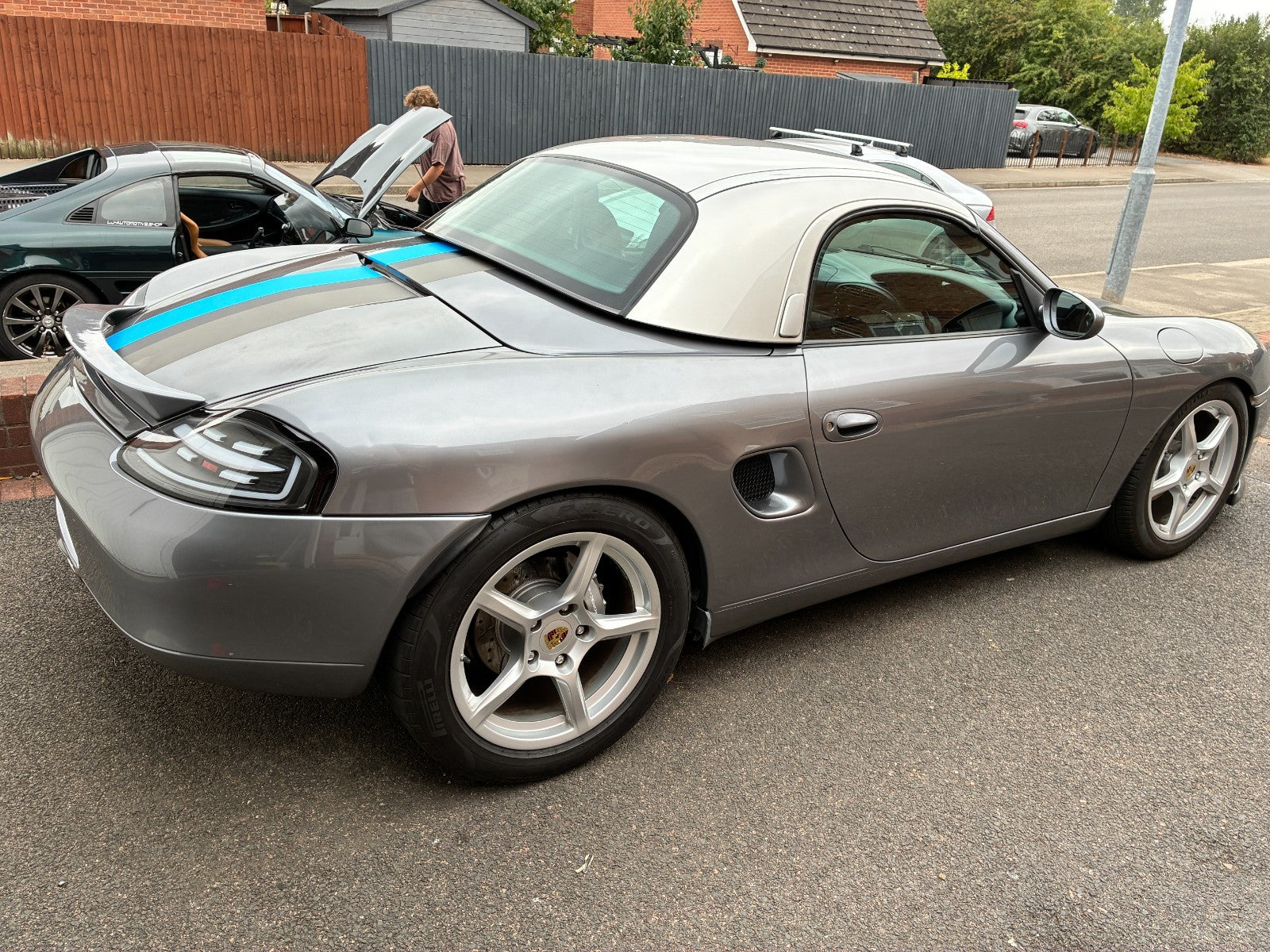 Grey PORSCHE Boxster 986 Rear Spoiler 996 911 Cayman 987 Rear Wing PAINT DAMAGE