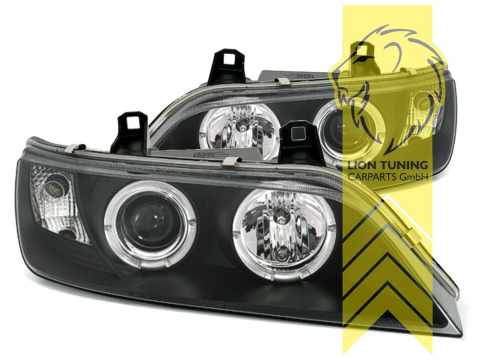 LT Pair LED DRL Lightbar Halo Ring Headlights BMW Z3 Roadster Coupe black LHD