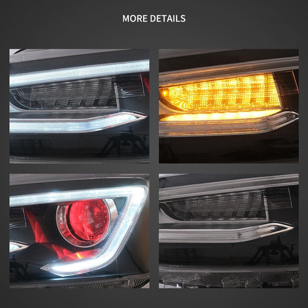 VLAND 11-18 VW Jetta 6 MK6 Devil Eye Dual Beam LED DRL Headlights LHD / RHD