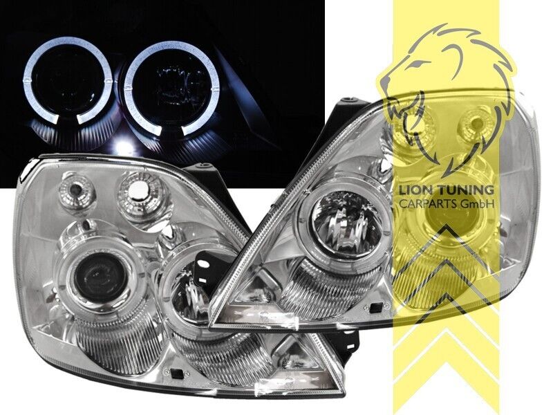 LT Pair LED DRL Lightbar Headlights Ford Fiesta 6 MK6 JH1 JD3 01-05 chrome LHD