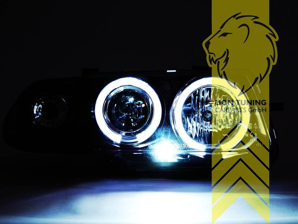 LT Pair LED DRL Angel Eye Headlights Opel Vauxhall Opel Astra F 91-94 chrome LHD