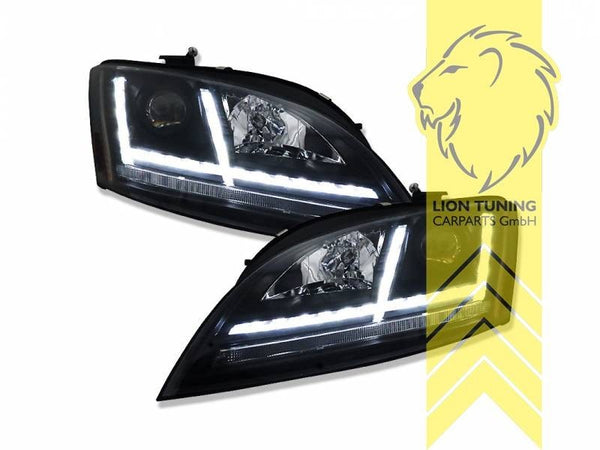 LT LED DRL Lightbar Headlights Audi TT 8J Coupe Cabriolet black 06-10 LHD