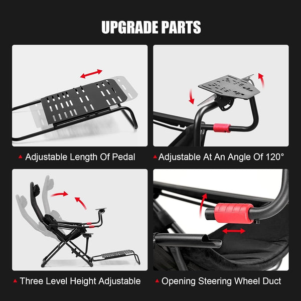 GTP Folding Driving Game Sim Racing Frame Rig & Seat Cockpit Xbox PS PC Console