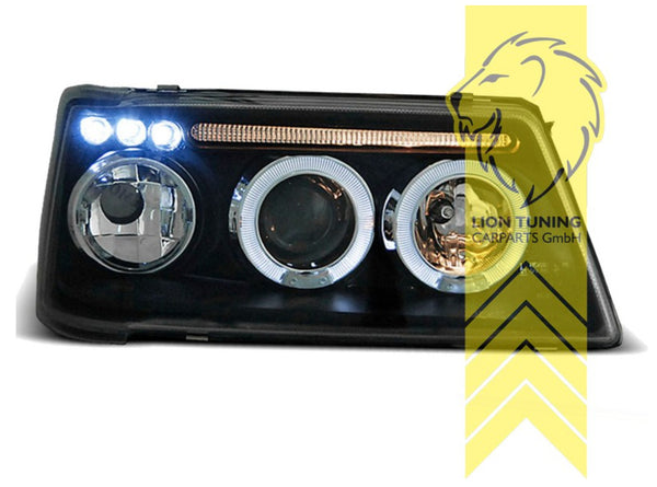 LT LED DRL Lightbar Halo Ring Headlights Peugeot 205 black LHD 83-98