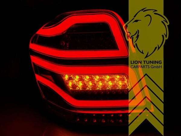 LT Pair LED DRL Lightbar Rear Tail Lights W164 ML M-Class 05-08 red clear LHD