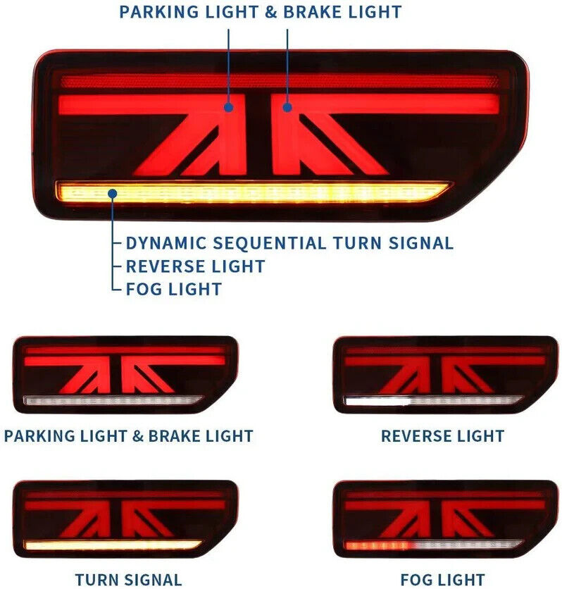 VLAND Pair Suzuki Jimny 19+ LED DRL Lightbar Rear Lights Tail Lamps Smoke LHD