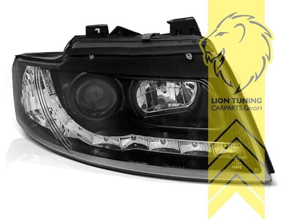 LT LED DRL Halo Headlights Audi A4 B6 B7 8E 02-06 Cabrio black LHD